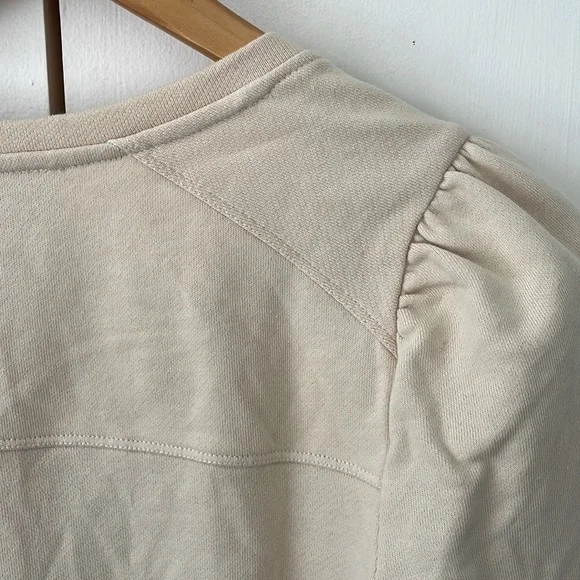 Me+Em Sweatshirt. Cream. Puff sleeves v neck size Medium - Picture 6 of 10